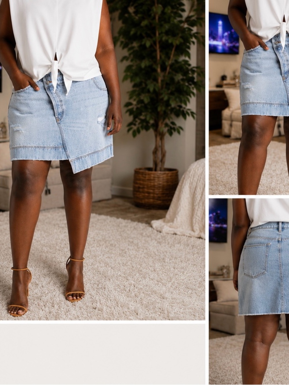 KBB by KAHLANA Women's Mid-rise Mini denim 'The Dylan Skirt' - Light , Size 28